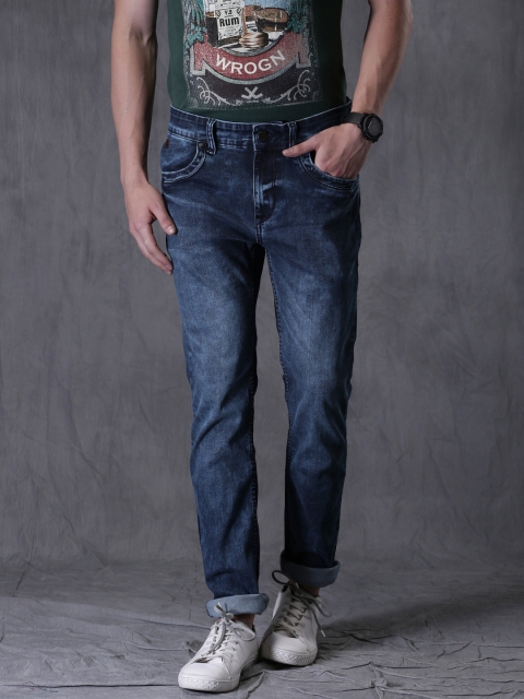 

WROGN Men Blue Skinny Fit Stretchable Jeans