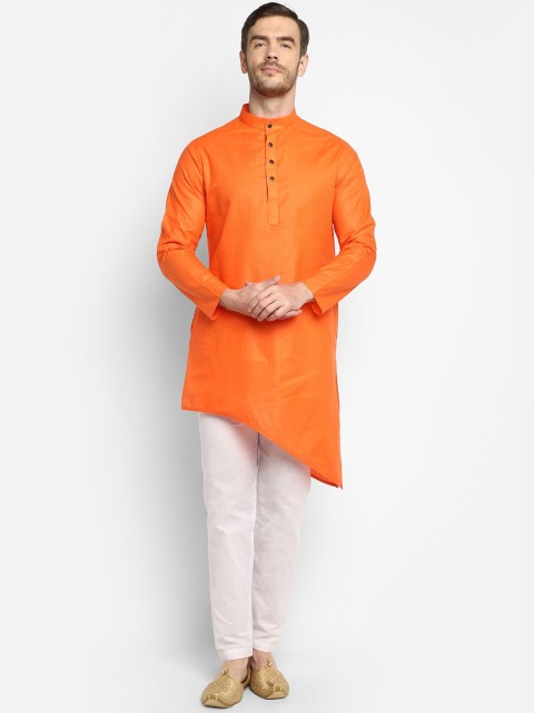 

DEVOILER Men Orange Kurta