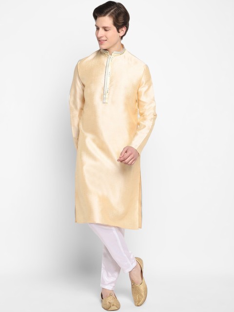 

DEVOILER Men Beige Solid Kurta