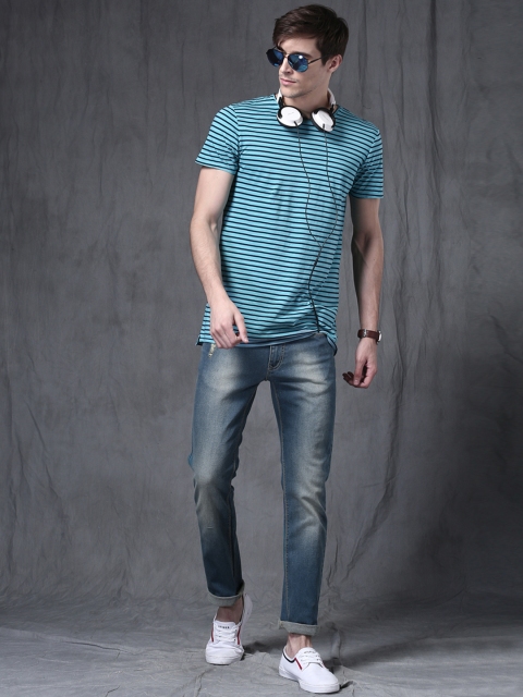 

WROGN Men Blue Skinny Fit Mid-Rise Low Distress Stretchable Jeans