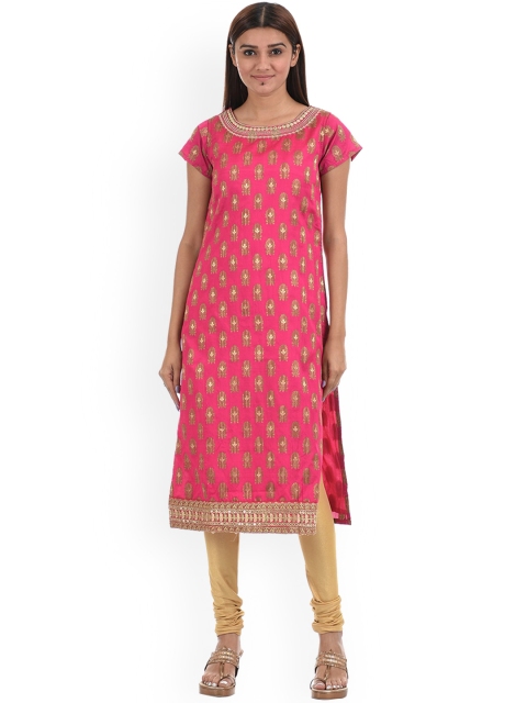 

Ethnicity Women Pink Ethnic Motifs Gotta Patti Kurta