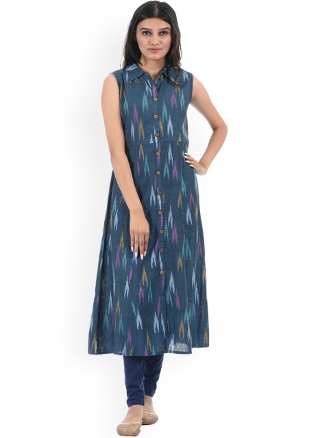 

Ethnicity Women Black Printed Kurta