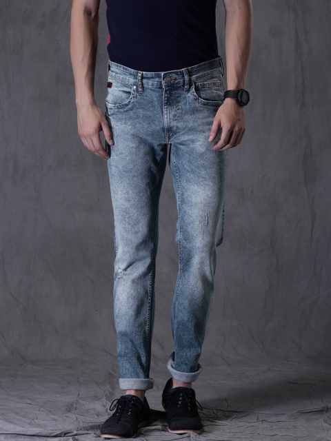 

WROGN Men Blue Slim Fit Low Distress Stretchable Jeans