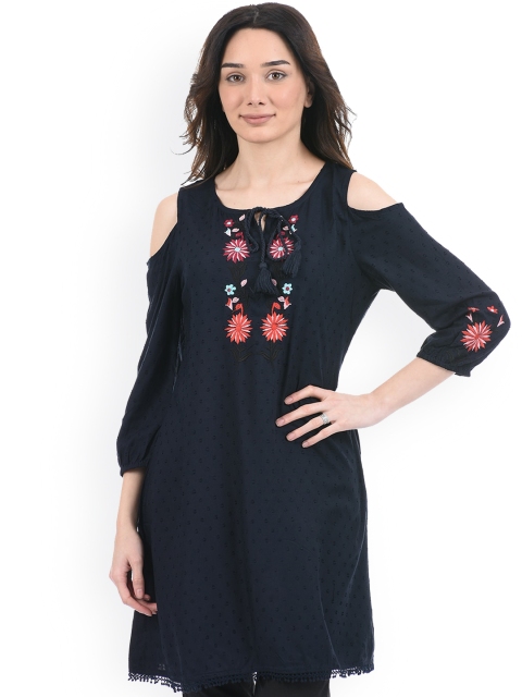 

Ethnicity Women Blue Thread Work Kurta