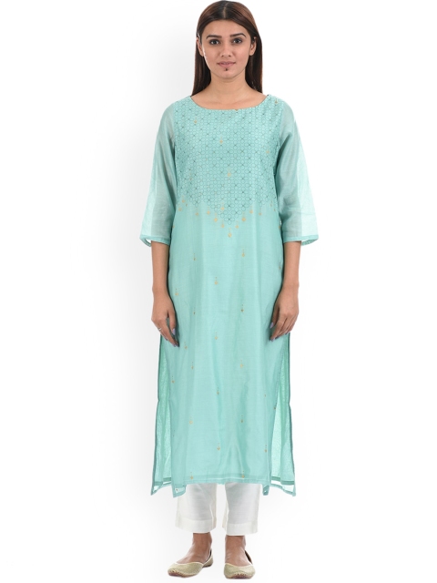 

Ethnicity Women Blue Thread Work Kurta