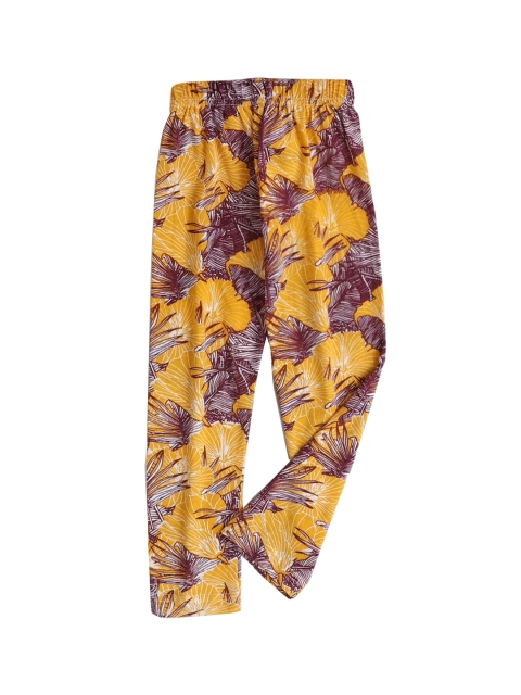 

Hopscotch Girls Yellow Printed Cotton Ankle-Length Leggings
