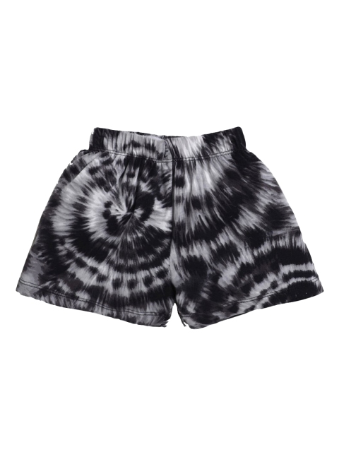 

Hopscotch Girls Grey & Black Printed Shorts