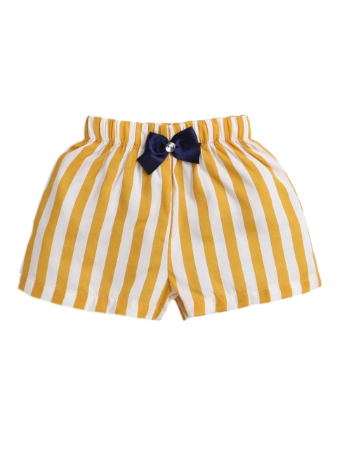 

Hopscotch Girls Yellow & White Striped Shorts