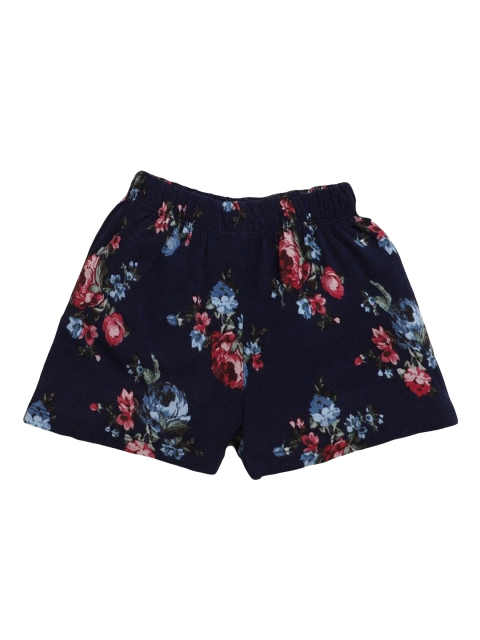 

Hopscotch Girls Blue Floral Printed Shorts