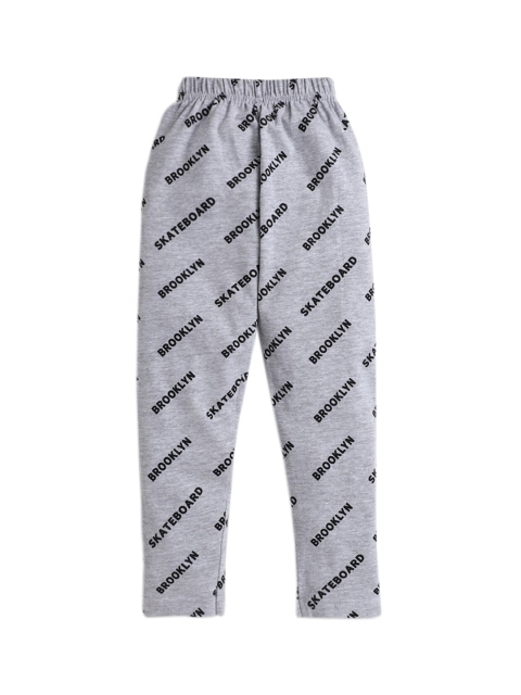 

Hopscotch Girls Grey & Black Printed Pure Cotton Ankle-Length Leggings