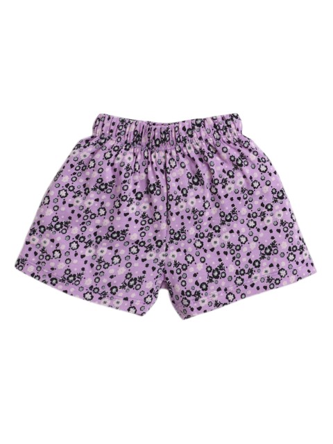 

Hopscotch Girls Purple & Black Floral Printed Shorts