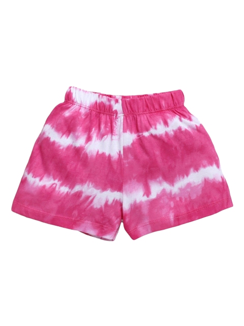 

Hopscotch Girls Pink & White Ombre Printed Shorts