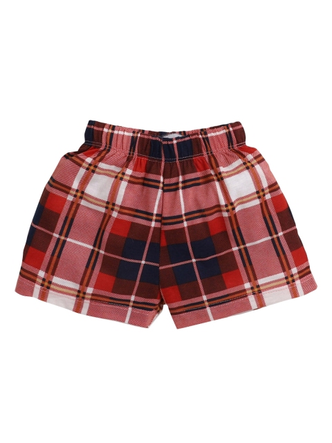 

Hopscotch Girls Maroon Checked Regular-Fit Shorts