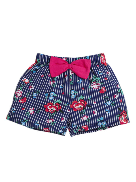 

Hopscotch Girls Navy Blue & Red Floral Printed Shorts