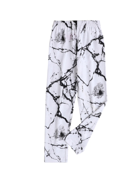 

Hopscotch Girls White & Black Printed Pure Cotton Ankle-Length Leggings