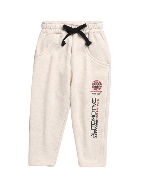 

Hopscotch Boys Cream Coloured Printed Track Pant
