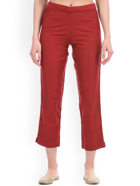 

Ethnicity Women Maroon Cotton Trousers