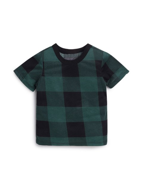 

Hopscotch Boys Green & Black Checked T-shirt
