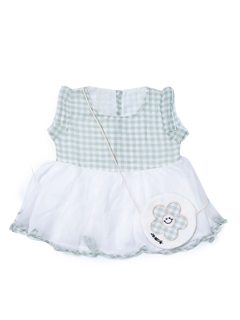 

Hopscotch Green & White Checked Dress