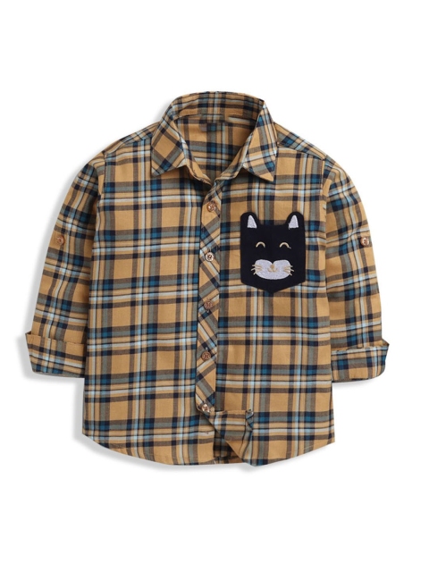 

Hopscotch Boys Yellow Tartan Checks Checked Casual Shirt