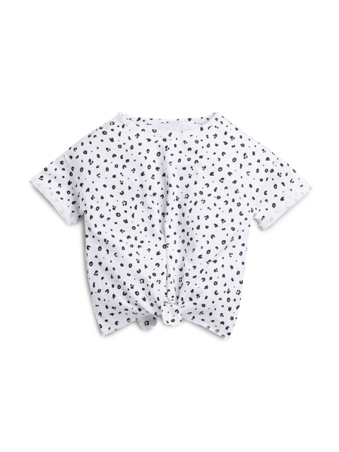 

Hopscotch Girls White & Black Printed Top