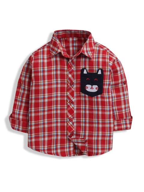 

Hopscotch Boys Red Tartan Checks Checked Casual Shirt