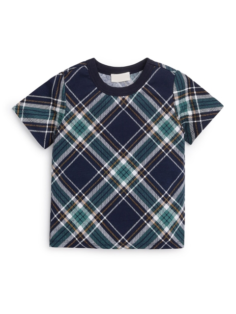

Hopscotch Boys Blue Checked Indigo T-shirt
