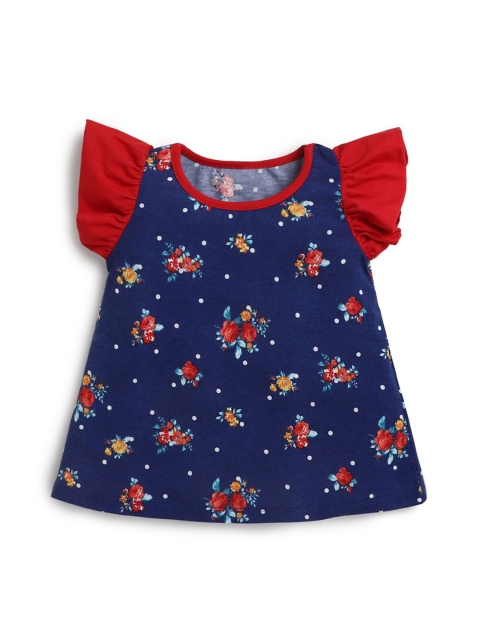 

Hopscotch Girls Blue Printed T-shirt