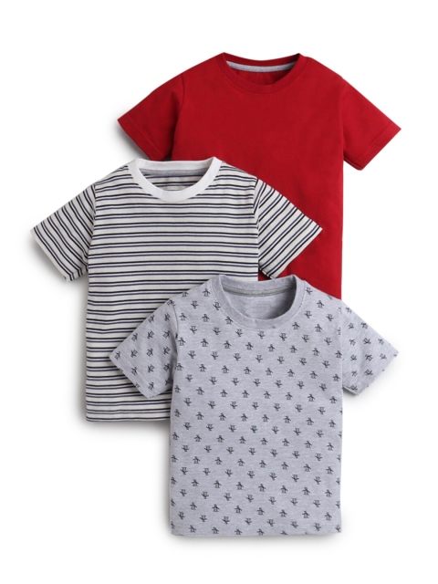 

Hopscotch Boys Red & Grey 3 Printed T-shirt