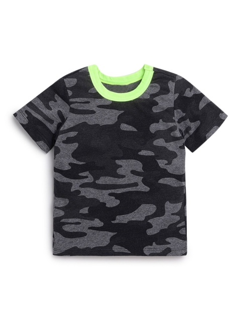 

Hopscotch Boys Black & Grey Camouflage Printed T-shirt