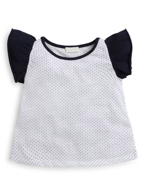 

Hopscotch Girls White & Black Printed T-shirt