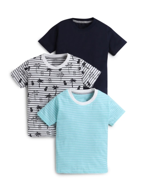 

Hopscotch Boys Pack Of 3 Printed Cotton T-shirts, White