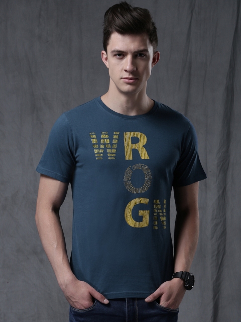 

WROGN Blue Printed T-Shirt