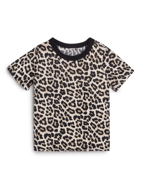 

Hopscotch Boys Beige & Black Printed T-shirt