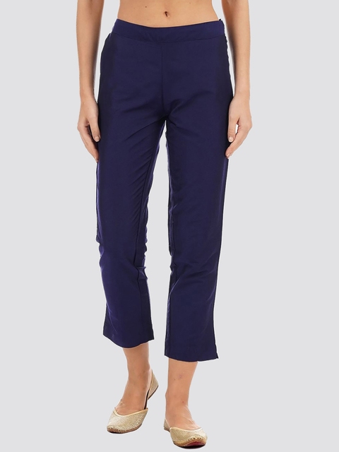 

Ethnicity Women Navy Blue Knitted Cropped Palazzos