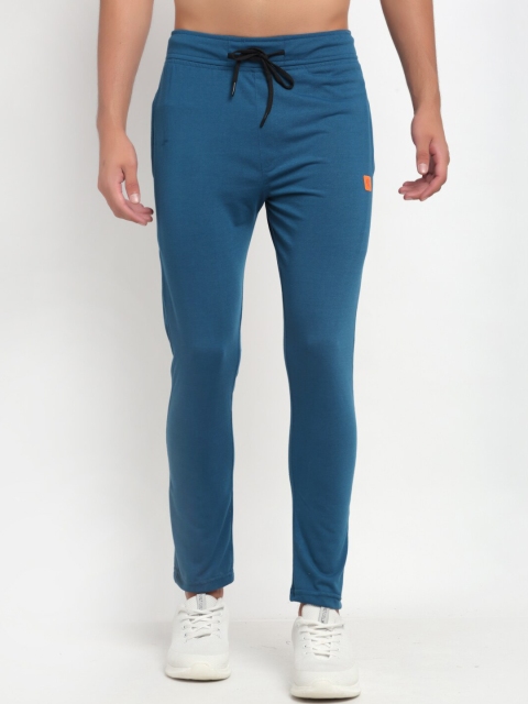 

Gallus Men Blue Solid Slim Fit Mid-Rise Pure Cotton Dry Fit Training Track Pants
