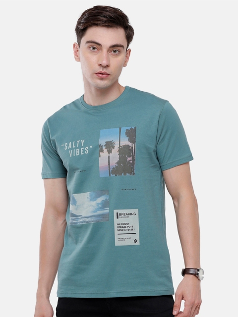 

Classic Polo Men Blue Printed Slim Fit Cotton T-shirt