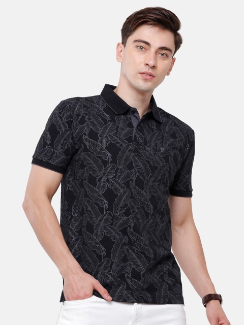

Classic Polo Men Black Printed Polo Collar Slim Fit T-shirt