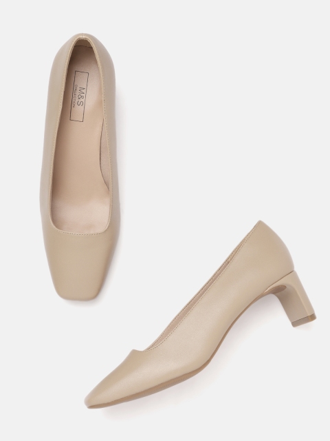 

Marks & Spencer Women Beige Solid Pumps
