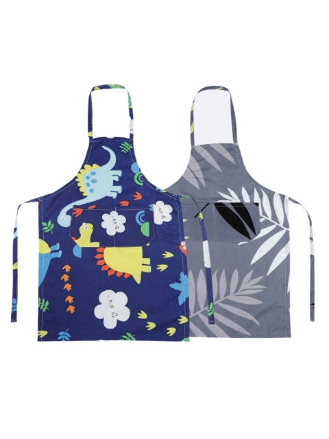 

KLOTTHE Kids Set Of 2 Printed Aprons, Blue