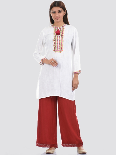 

Ethnicity White Mandarin Collar Top