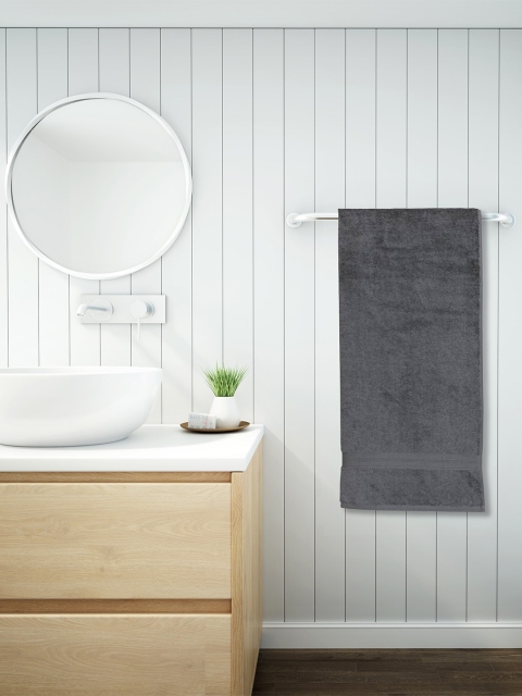 

SPACES Grey Solid Pure Cotton 480 GSM Bath Towel