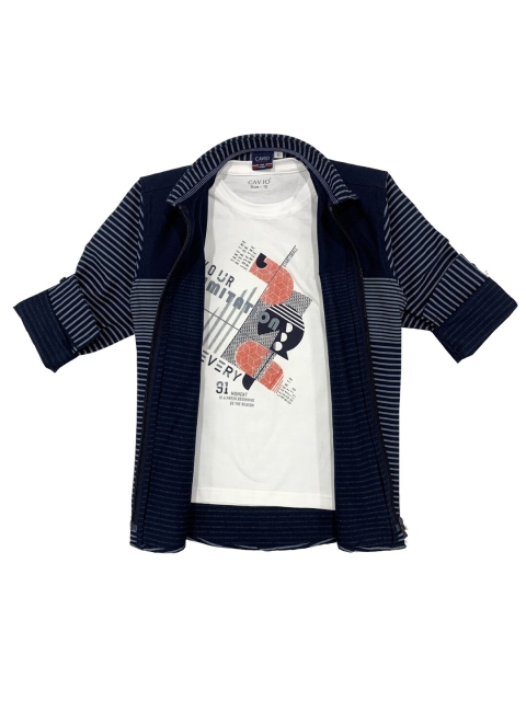 

CAVIO Boys Navy Blue Floral Printed Casual Shirt