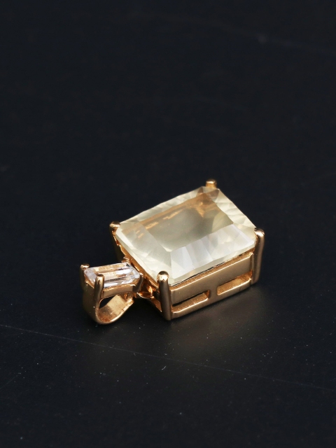 

HIFLYER JEWELS Sterling Silver & Gold-Plated Yellow Topaz Studded Pendant