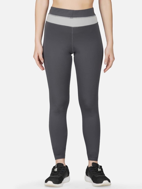 

IMPERATIVE Women Grey Solid Dry-Fit Yoga Tights