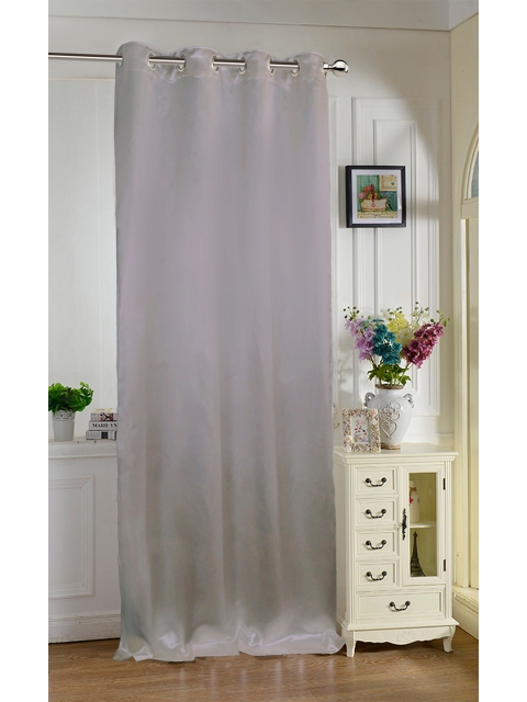 

Lushomes Grey Solid Single Regular Window Curtain