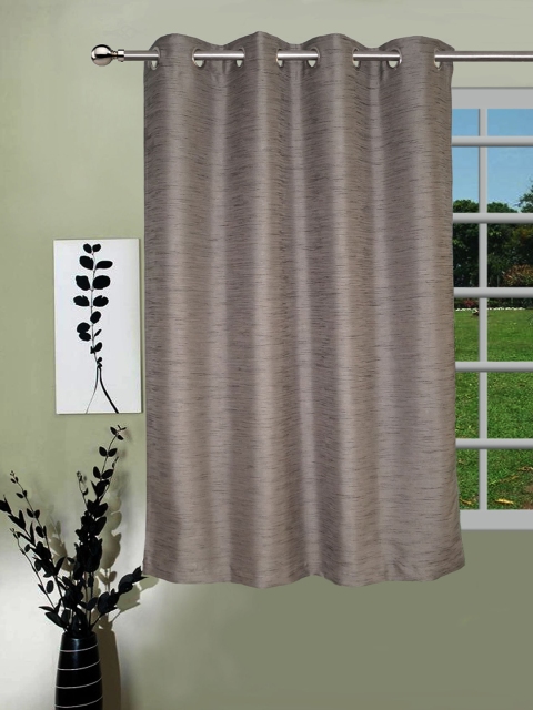 

Lushomes Grey Solid Single Regular Window Curtain