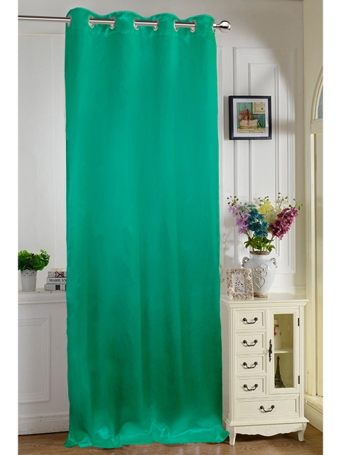 

Lushomes Green Satin Long Door Curtain