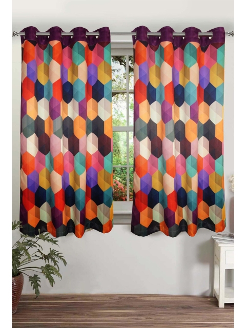 

Lushomes Multicoloured Geometric Digitally 3D Printed Window Curtain, Multi