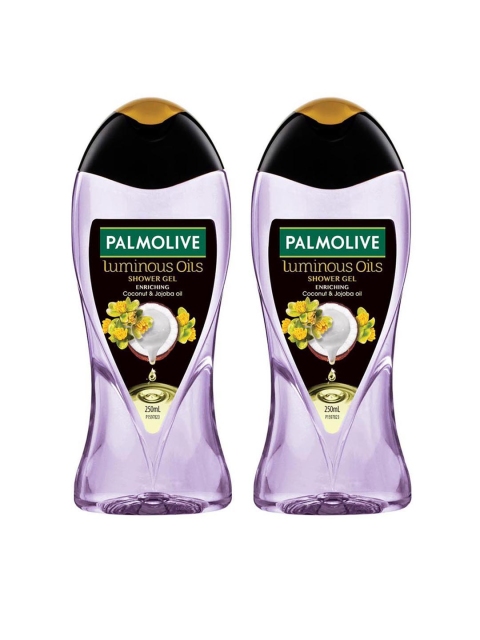 

Palmolive Set of 2 Luminous Oils Enriching Shower Gels - Coconut & Jojoba Oil - 250ml each, Purple